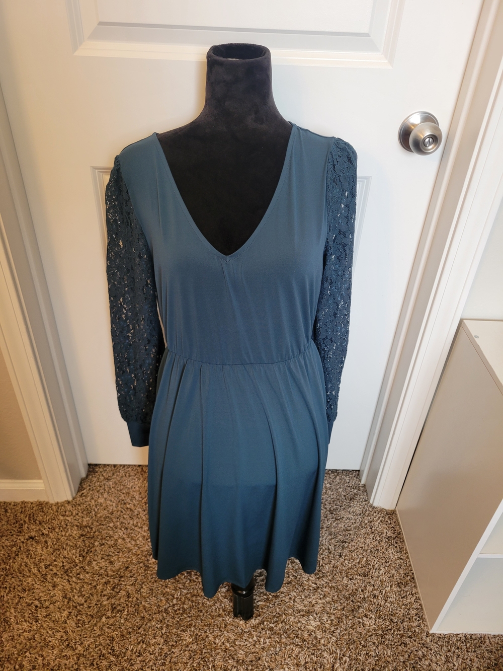 Maurices Medium Long Sleeve Womens Midi Dress in Slate Blue